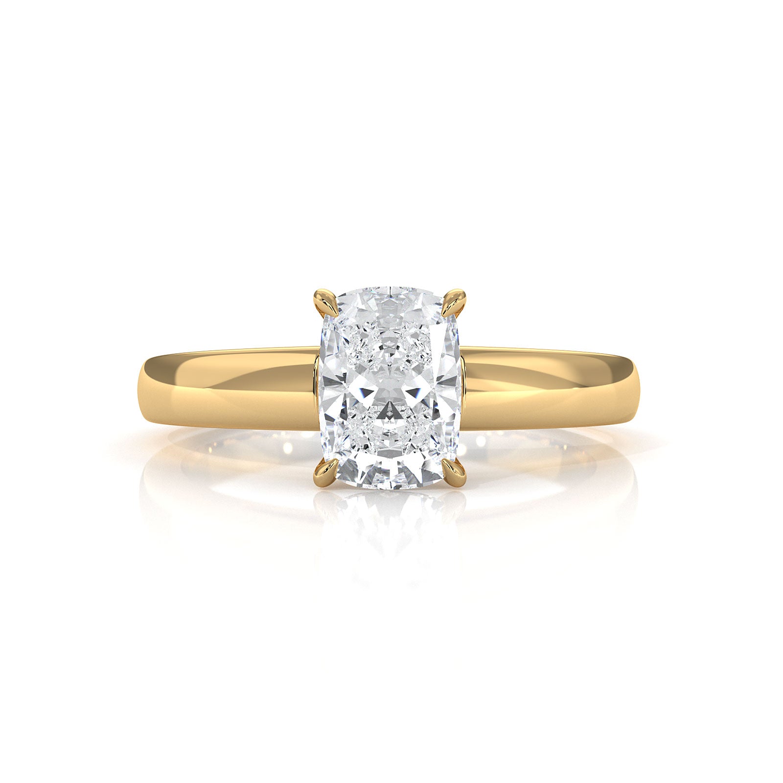 5.5g Prong Set Solitaire Lab Grown Diamond Engagement Ring Cathedral Setting IGI Certified 1.00 Ctw.