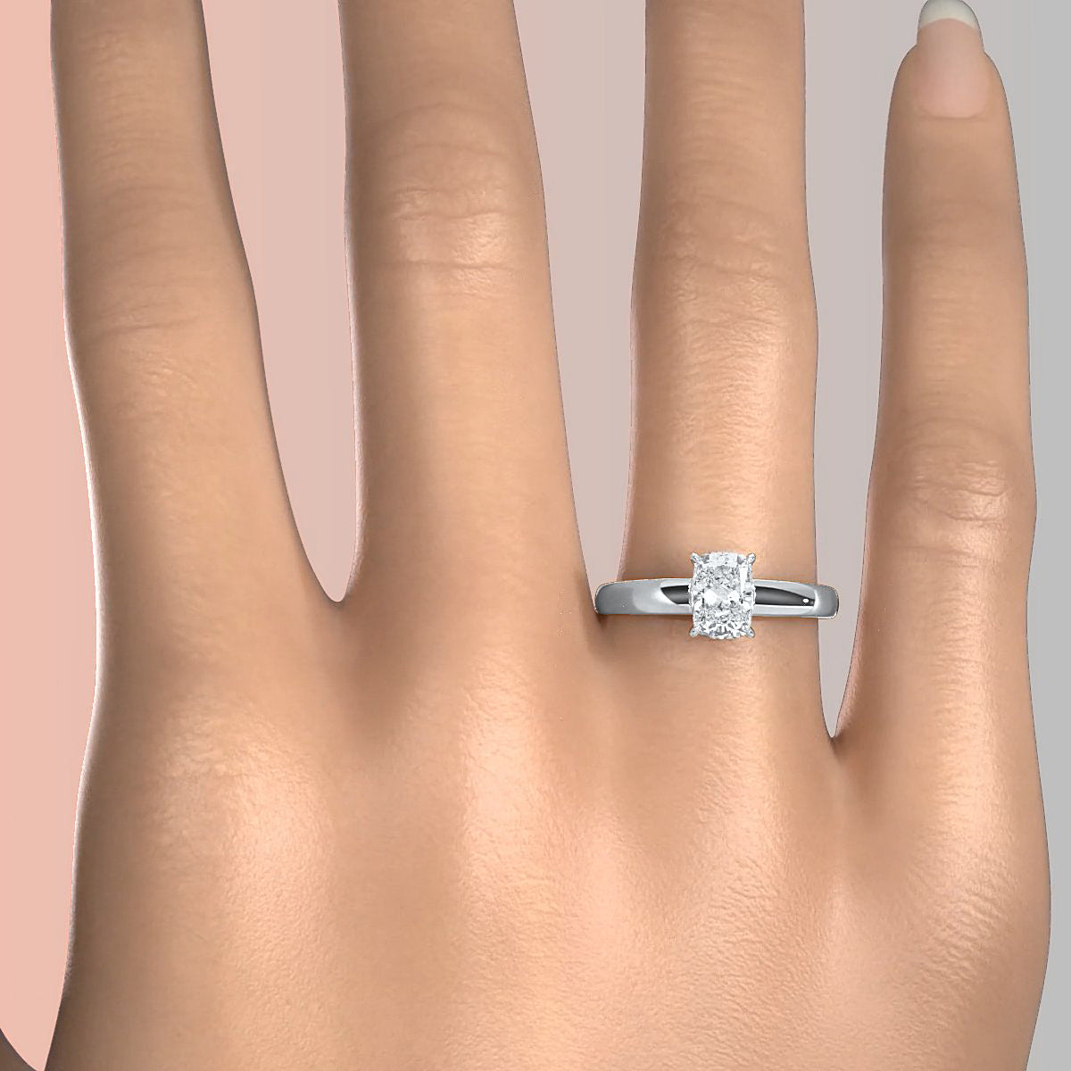 5.5g Prong Set Solitaire Lab Grown Diamond Engagement Ring Cathedral Setting IGI Certified 1.00 Ctw.