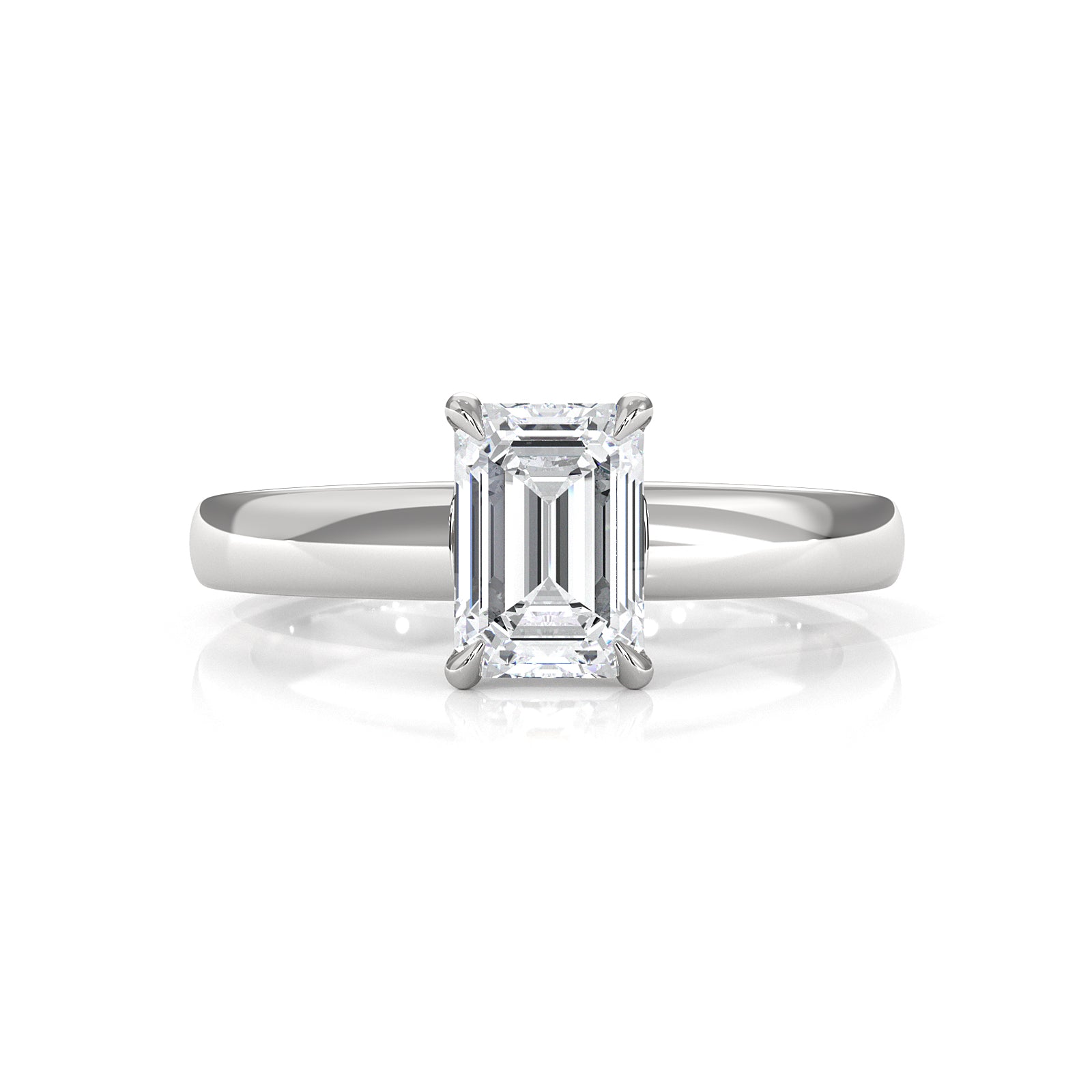 5.5g Prong Set Solitaire Lab Grown Diamond Engagement Ring Cathedral Setting IGI Certified 1.00 Ctw.