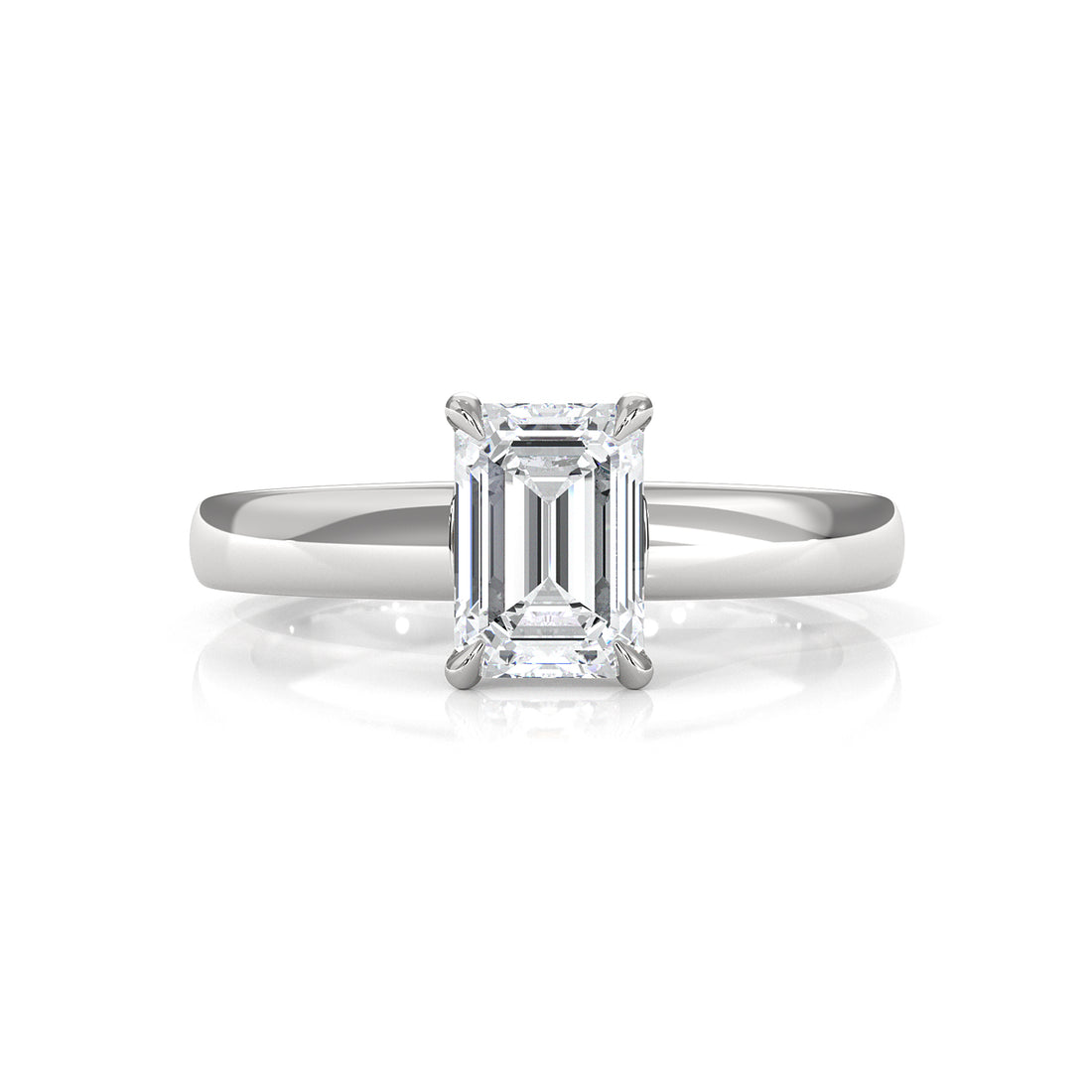 5.5g Prong Set Solitaire Lab Grown Diamond Engagement Ring Cathedral Setting IGI Certified 1.00 Ctw.