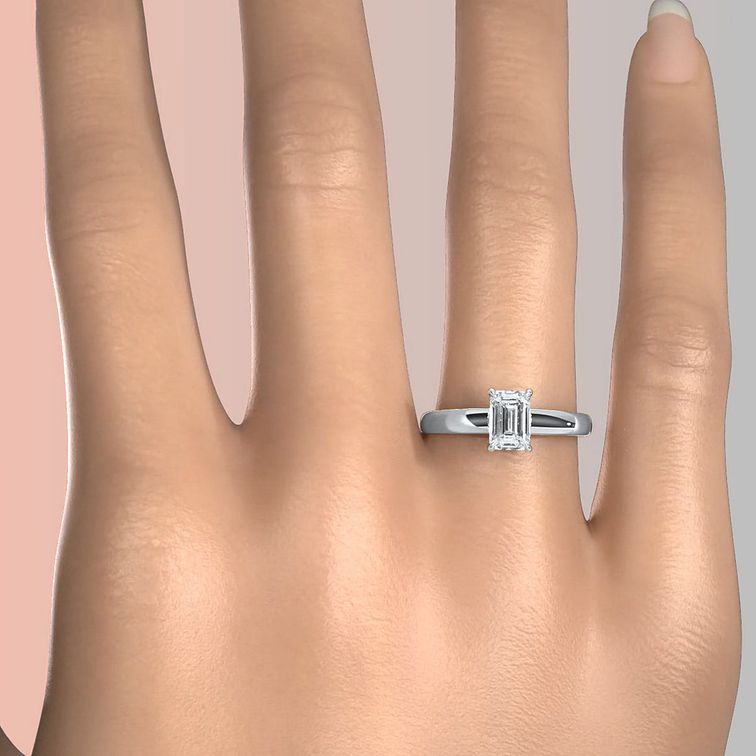 5.5g Prong Set Solitaire Lab Grown Diamond Engagement Ring Cathedral Setting IGI Certified 1.00 Ctw.