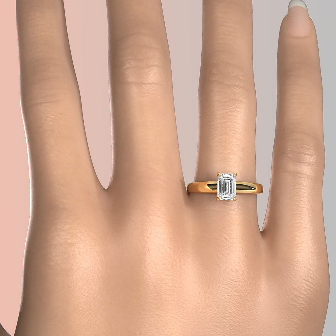 5.5g Prong Set Solitaire Lab Grown Diamond Engagement Ring Cathedral Setting IGI Certified 1.00 Ctw.