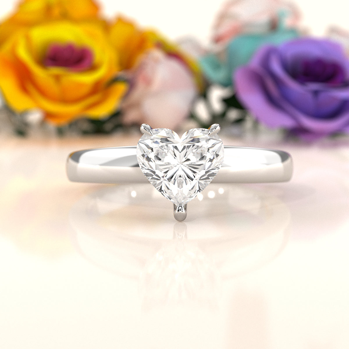5.5g Prong Set Solitaire Lab Grown Diamond Engagement Ring Cathedral Setting IGI Certified 1.00 Ctw.