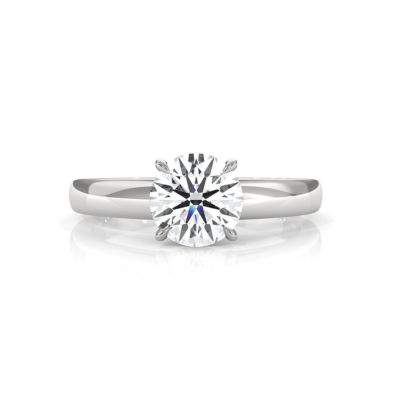 5.5g Prong Set Solitaire Lab Grown Diamond Engagement Ring Cathedral Setting IGI Certified 1.00 Ctw.
