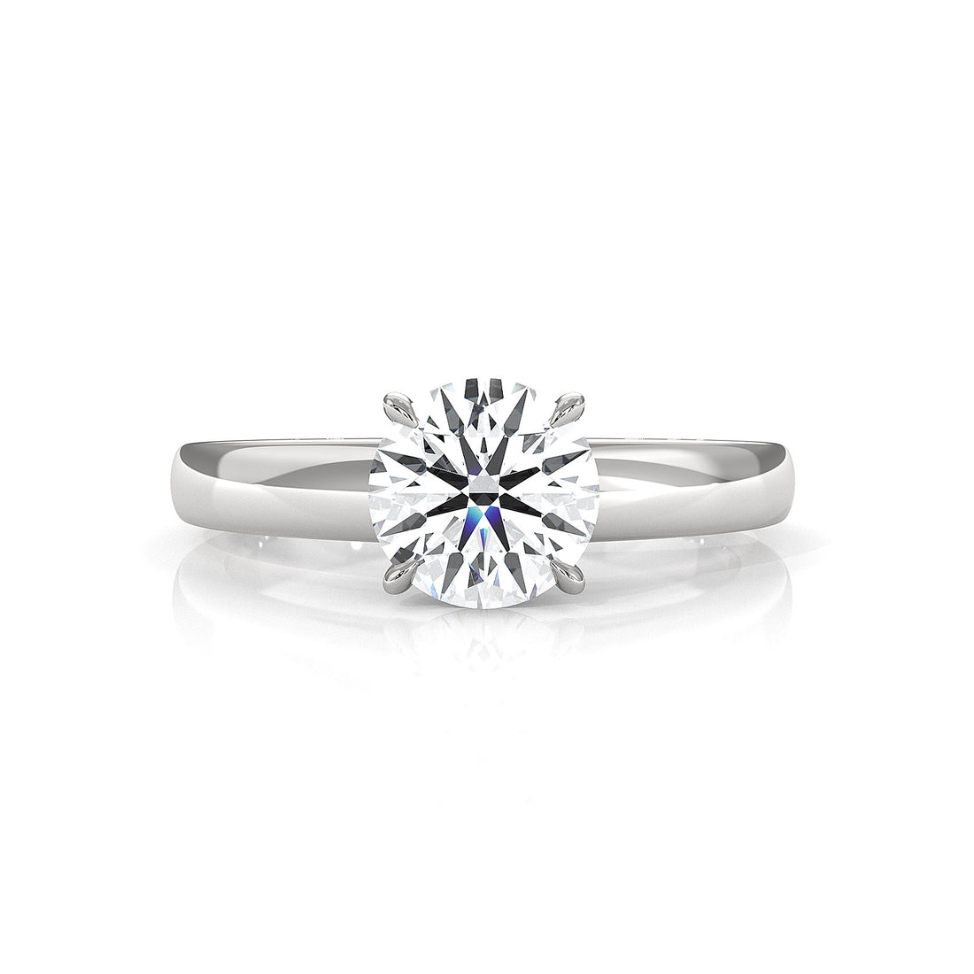5.5g Prong Set Solitaire Lab Grown Diamond Engagement Ring Cathedral Setting IGI Certified 1.00 Ctw.