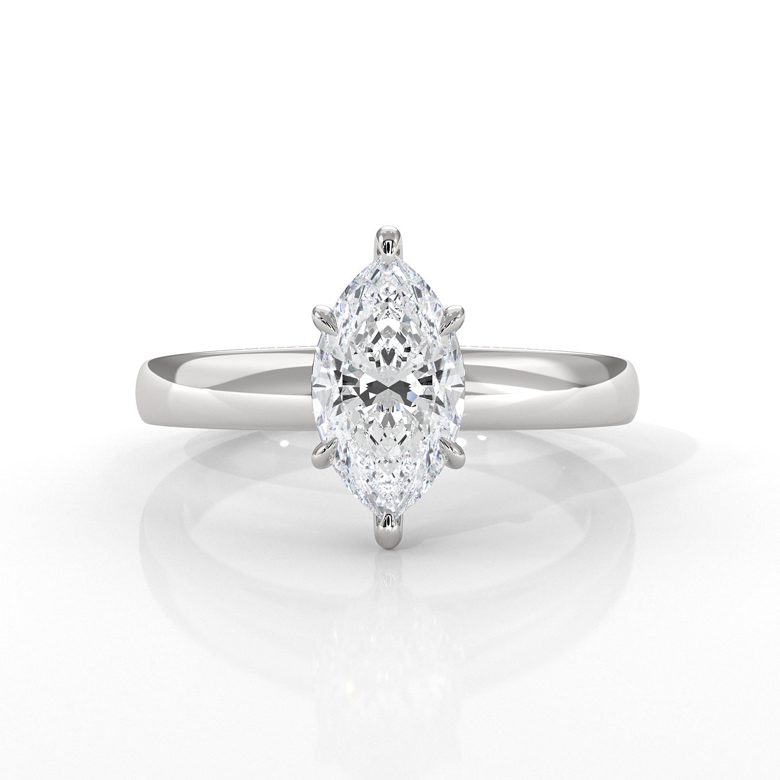 5.5g Prong Set Solitaire Lab Grown Diamond Engagement Ring Cathedral Setting IGI Certified 1.00 Ctw.
