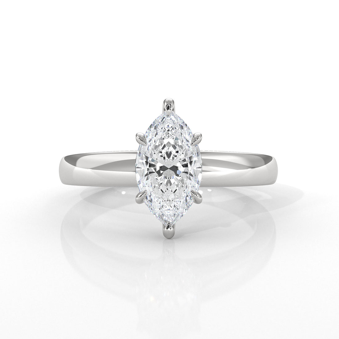 5.5g Prong Set Solitaire Lab Grown Diamond Engagement Ring Cathedral Setting IGI Certified 1.00 Ctw.