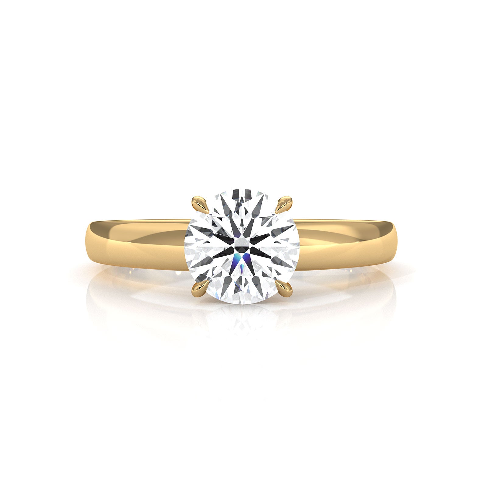 5.5g Prong Set Solitaire Lab Grown Diamond Engagement Ring Cathedral Setting IGI Certified 1.00 Ctw.