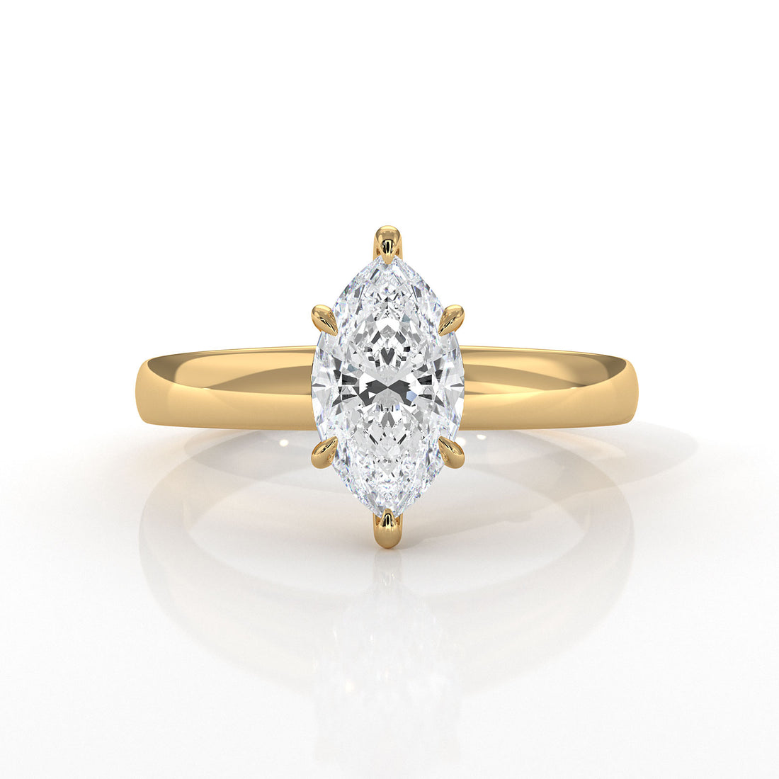 5.5g Prong Set Solitaire Lab Grown Diamond Engagement Ring Cathedral Setting IGI Certified 1.00 Ctw.