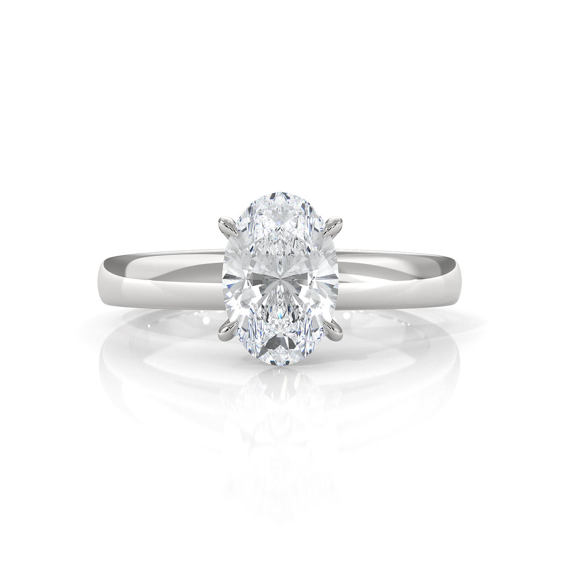 5.5g Prong Set Solitaire Lab Grown Diamond Engagement Ring Cathedral Setting IGI Certified 1.00 Ctw.