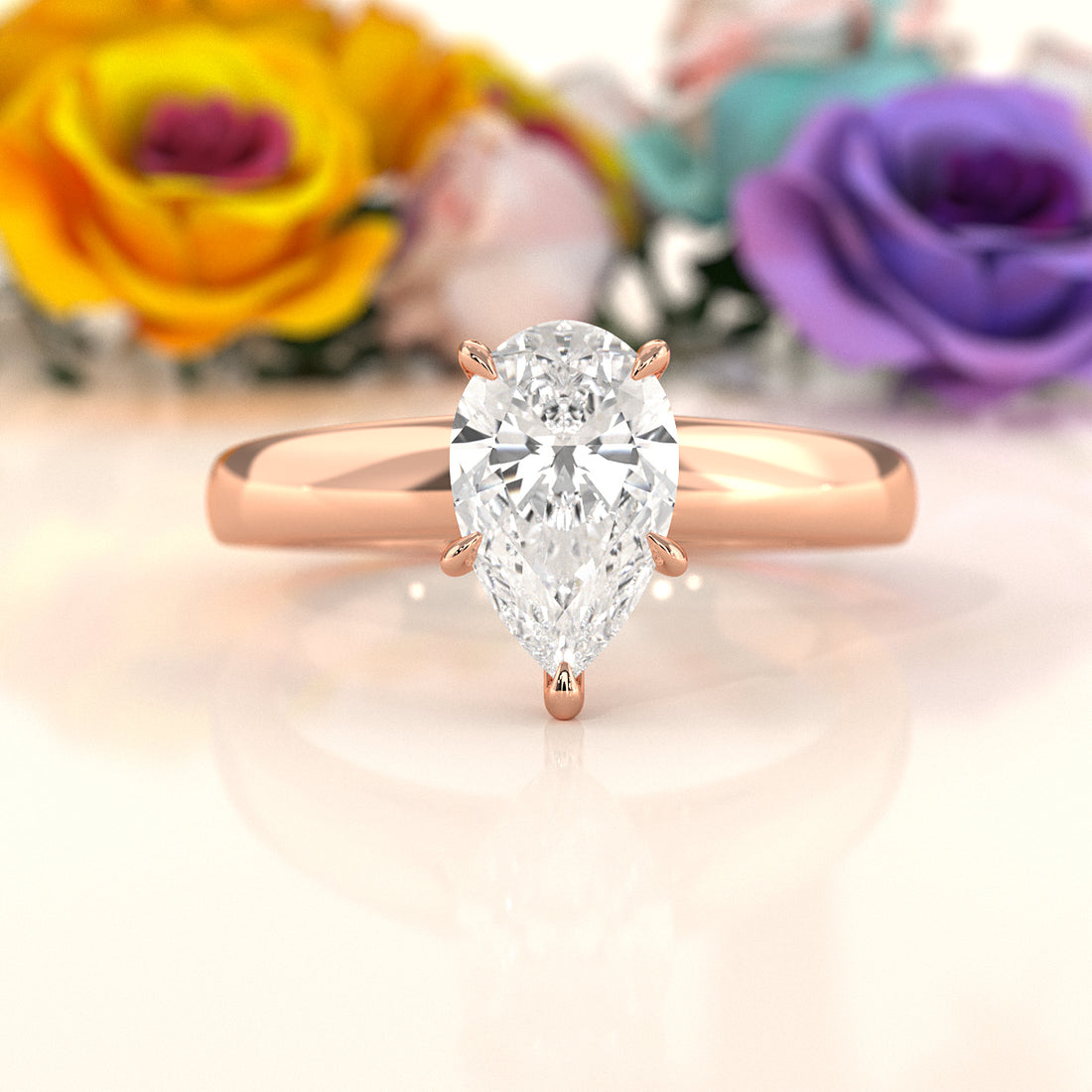 5.5g Prong Set Solitaire Lab Grown Diamond Engagement Ring Cathedral Setting IGI Certified 1.00 Ctw.