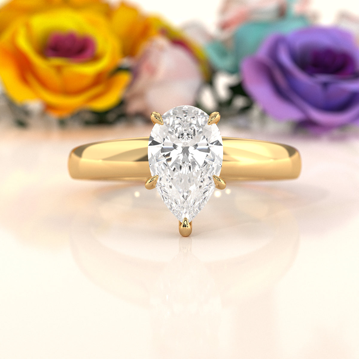 5.5g Prong Set Solitaire Lab Grown Diamond Engagement Ring Cathedral Setting IGI Certified 1.00 Ctw.