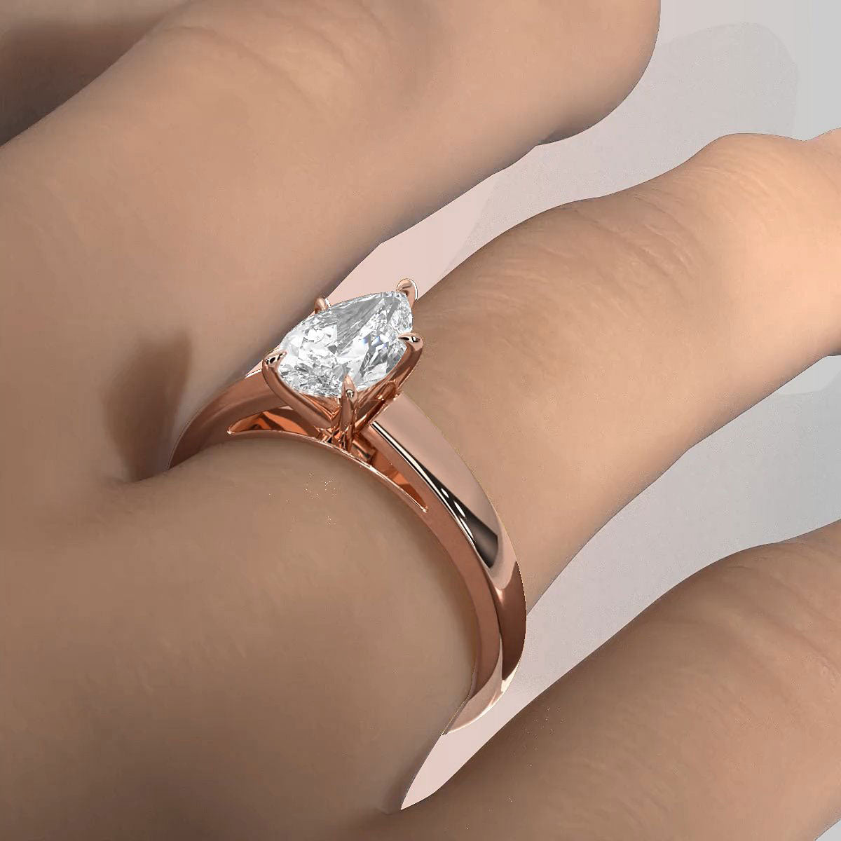 5.5g Prong Set Solitaire Lab Grown Diamond Engagement Ring Cathedral Setting IGI Certified 1.00 Ctw.