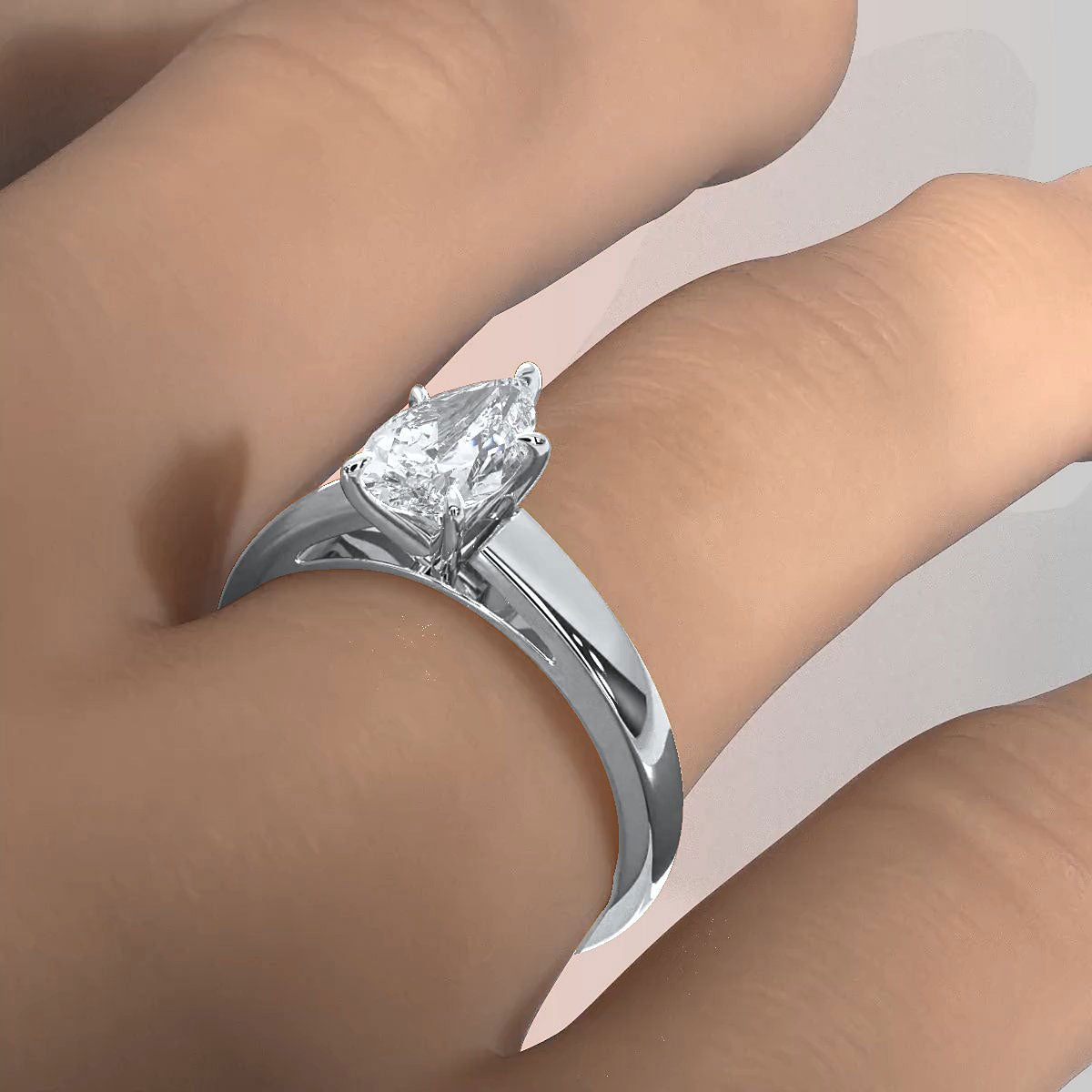 5.5g Prong Set Solitaire Lab Grown Diamond Engagement Ring Cathedral Setting IGI Certified 1.00 Ctw.