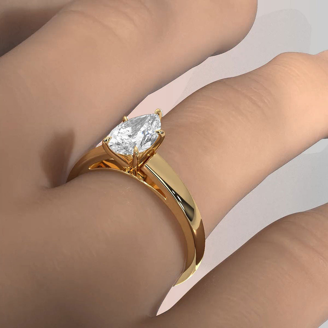 5.5g Prong Set Solitaire Lab Grown Diamond Engagement Ring Cathedral Setting IGI Certified 1.00 Ctw.