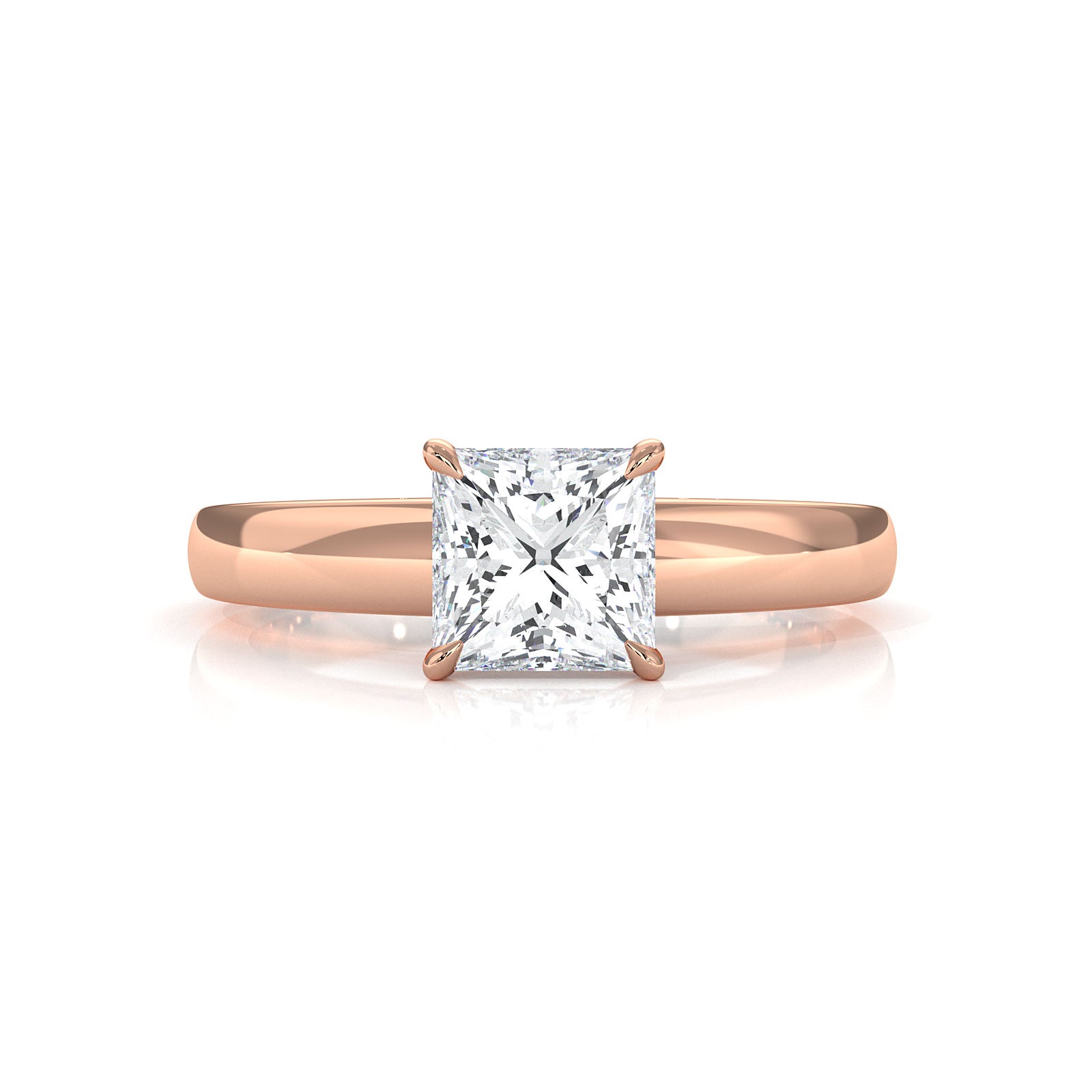 5.5g Prong Set Solitaire Lab Grown Diamond Engagement Ring Cathedral Setting IGI Certified 1.00 Ctw.