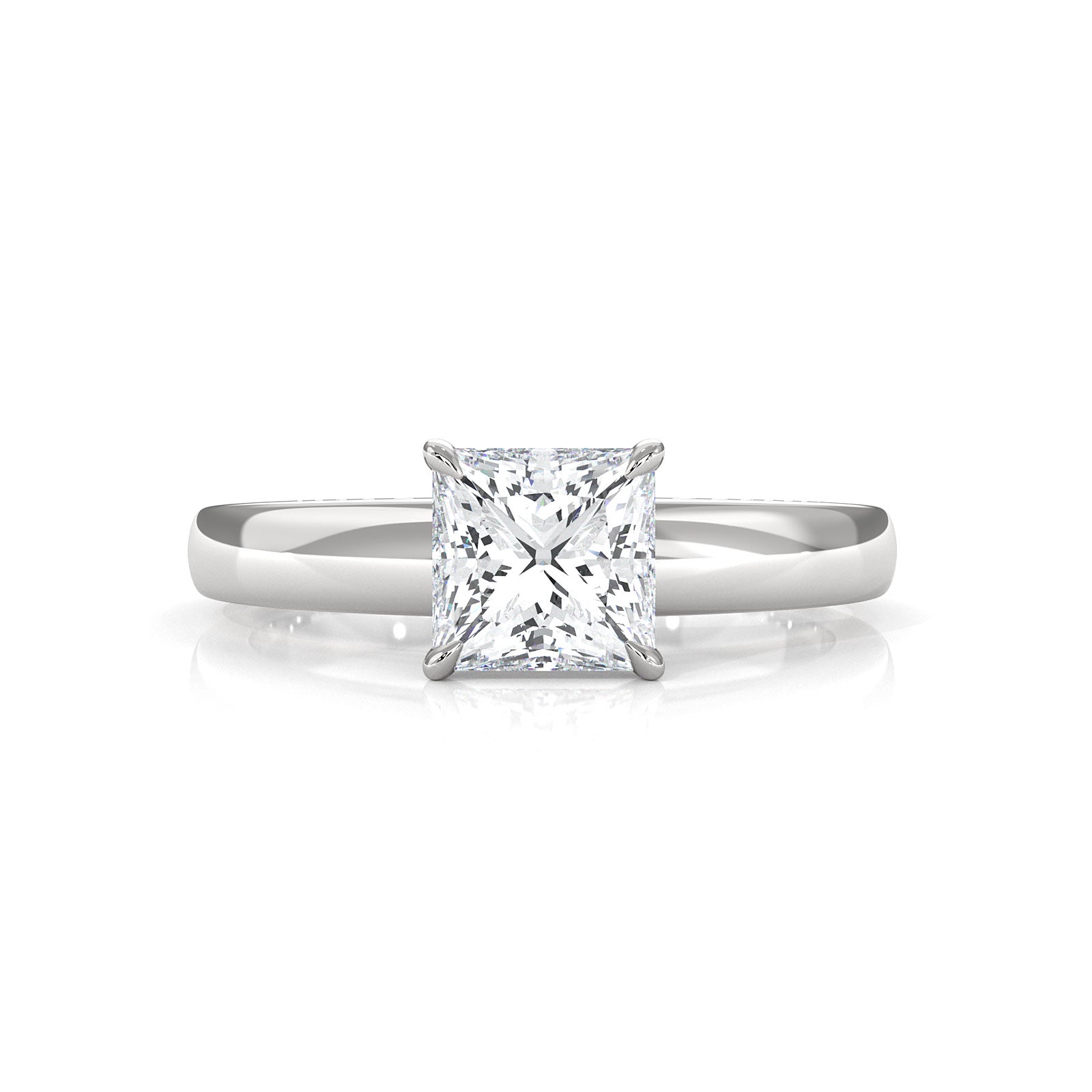 5.5g Prong Set Solitaire Lab Grown Diamond Engagement Ring Cathedral Setting IGI Certified 1.00 Ctw.