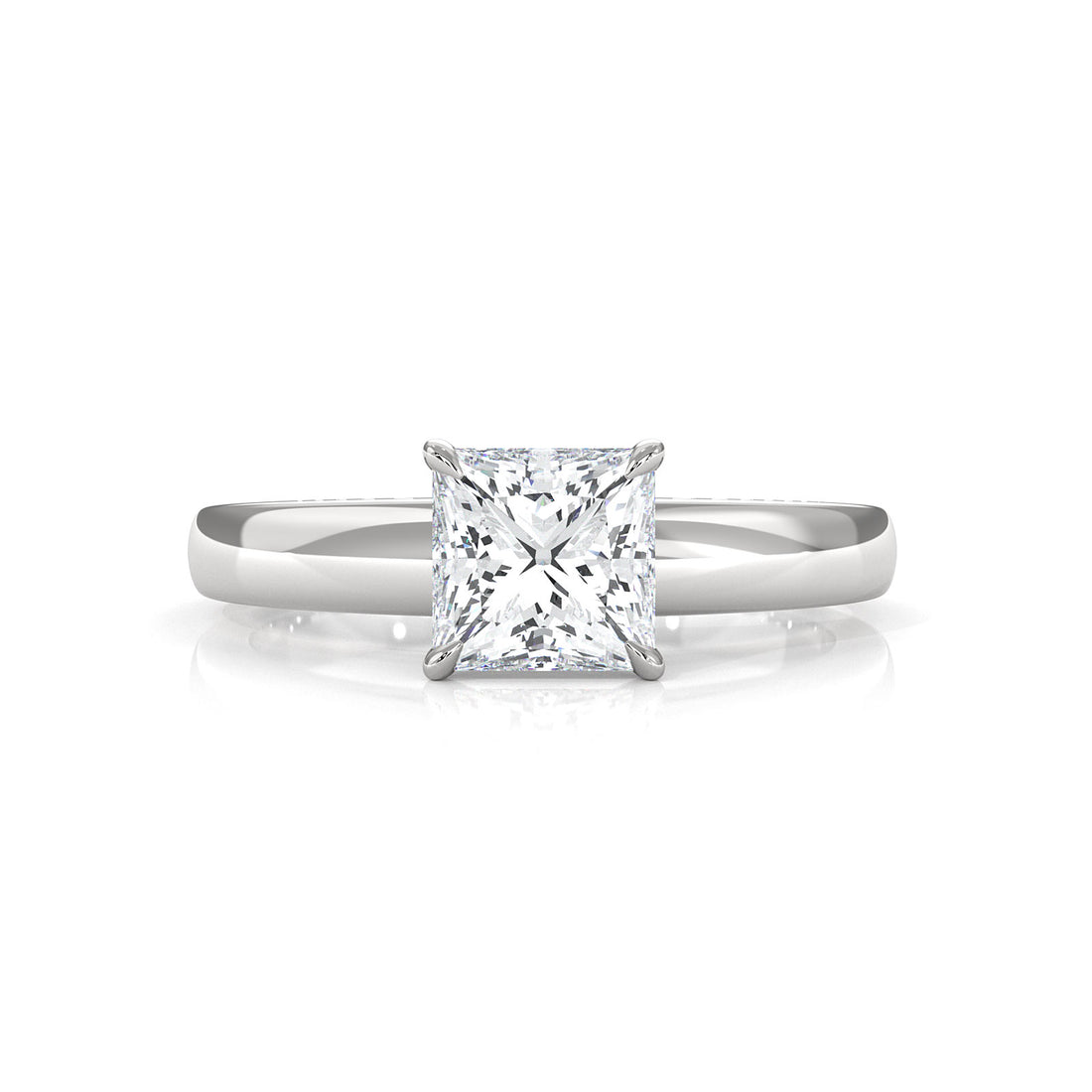 5.5g Prong Set Solitaire Lab Grown Diamond Engagement Ring Cathedral Setting IGI Certified 1.00 Ctw.