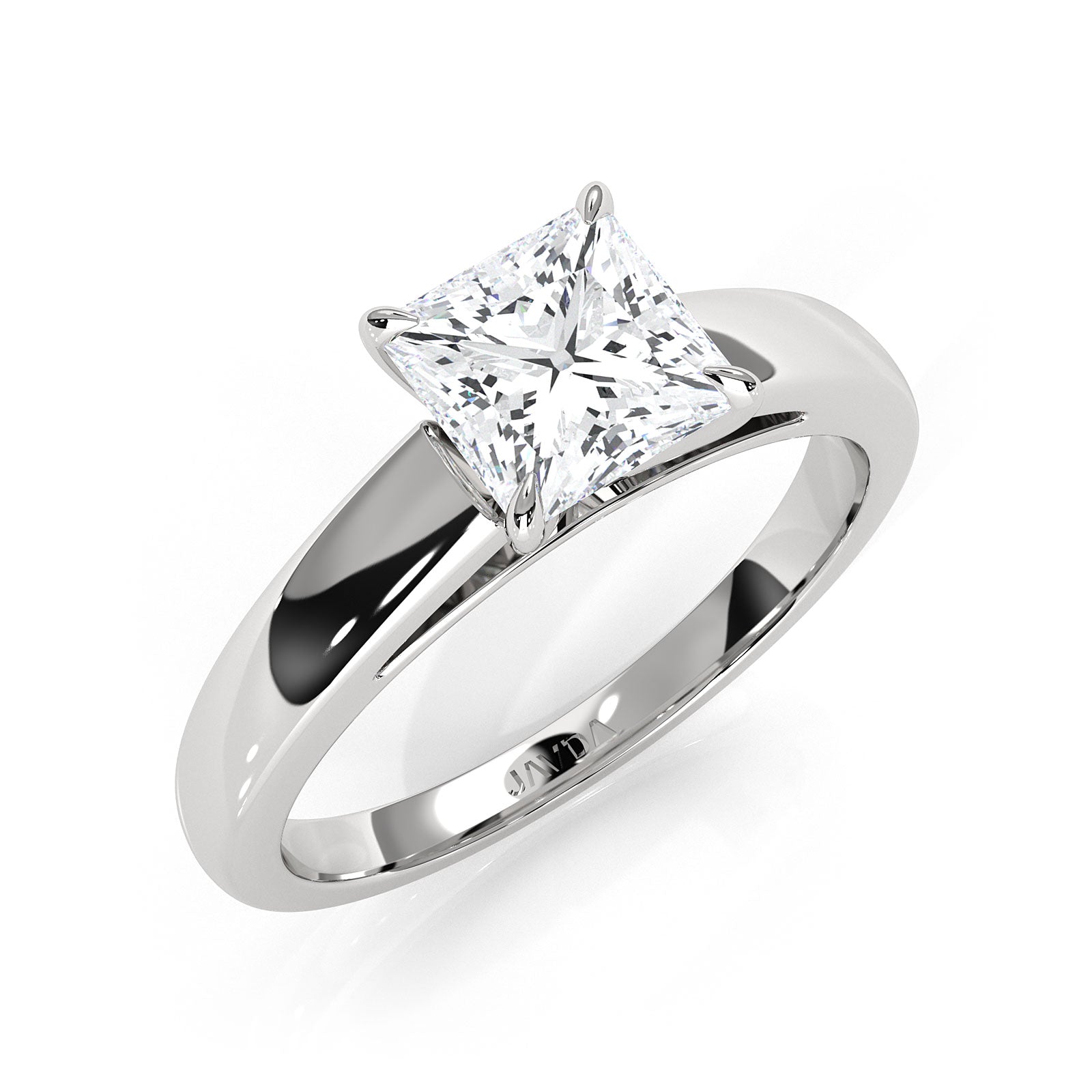 5.5g Prong Set Solitaire Lab Grown Diamond Engagement Ring Cathedral Setting IGI Certified 1.00 Ctw.