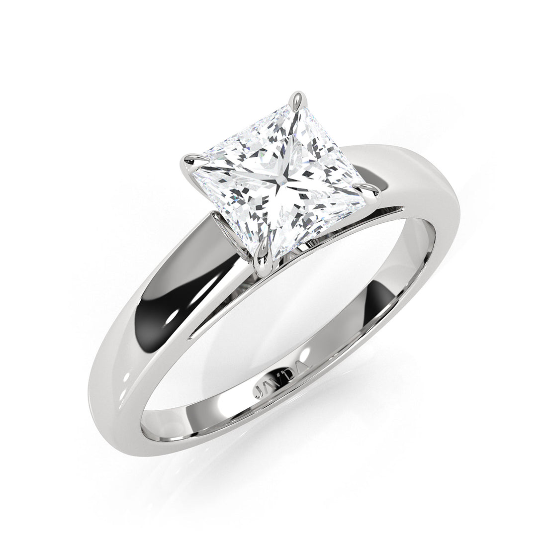 5.5g Prong Set Solitaire Lab Grown Diamond Engagement Ring Cathedral Setting IGI Certified 1.00 Ctw.