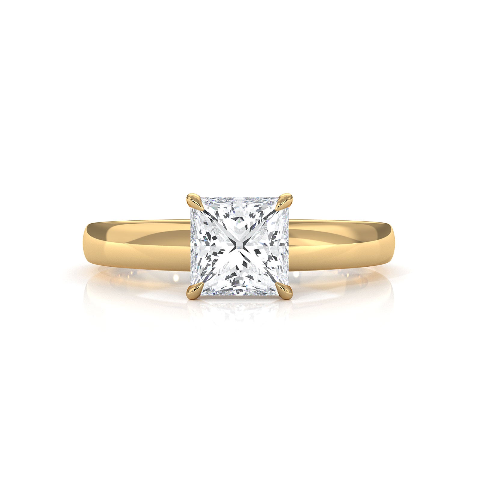 5.5g Prong Set Solitaire Lab Grown Diamond Engagement Ring Cathedral Setting IGI Certified 1.00 Ctw.