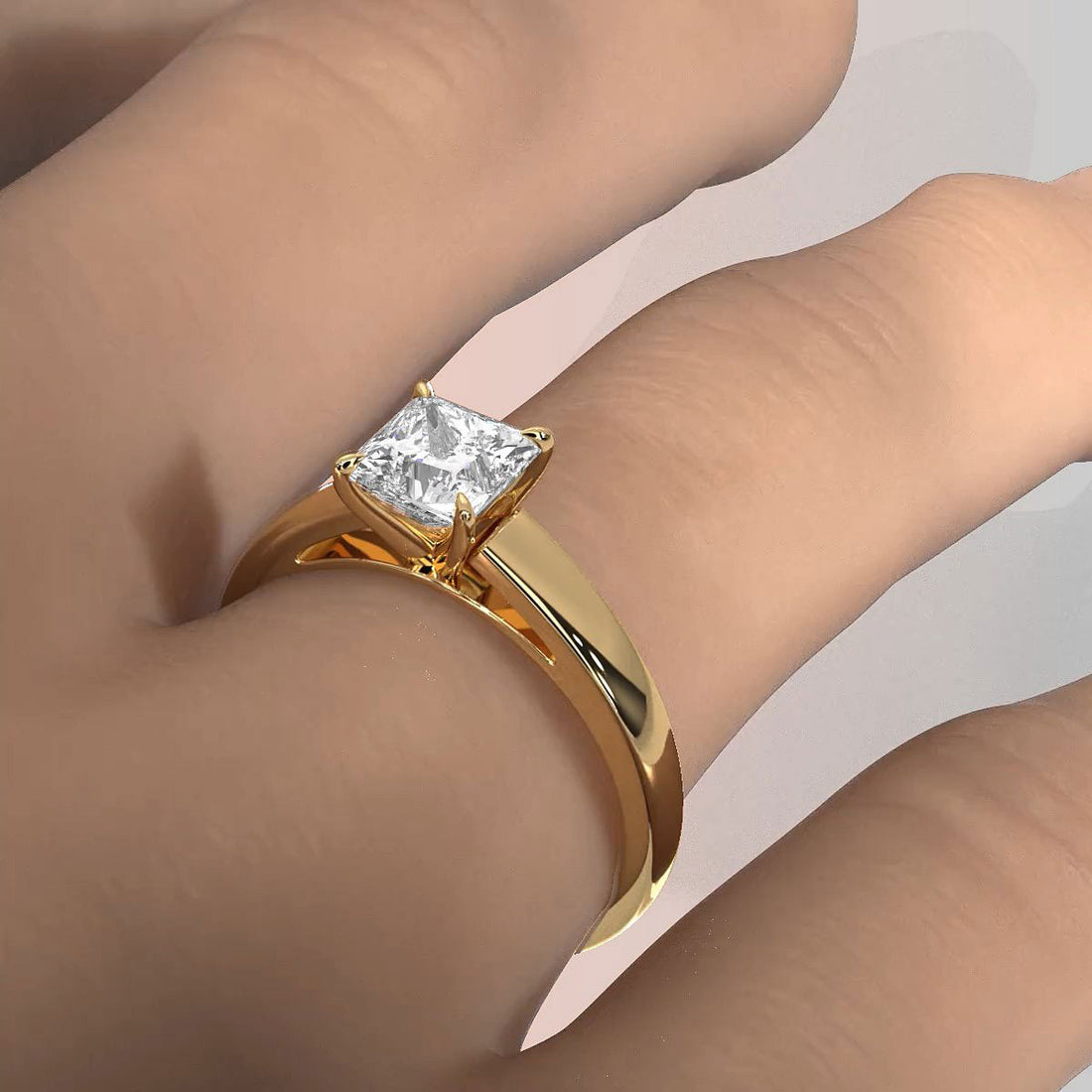 5.5g Prong Set Solitaire Lab Grown Diamond Engagement Ring Cathedral Setting IGI Certified 1.00 Ctw.