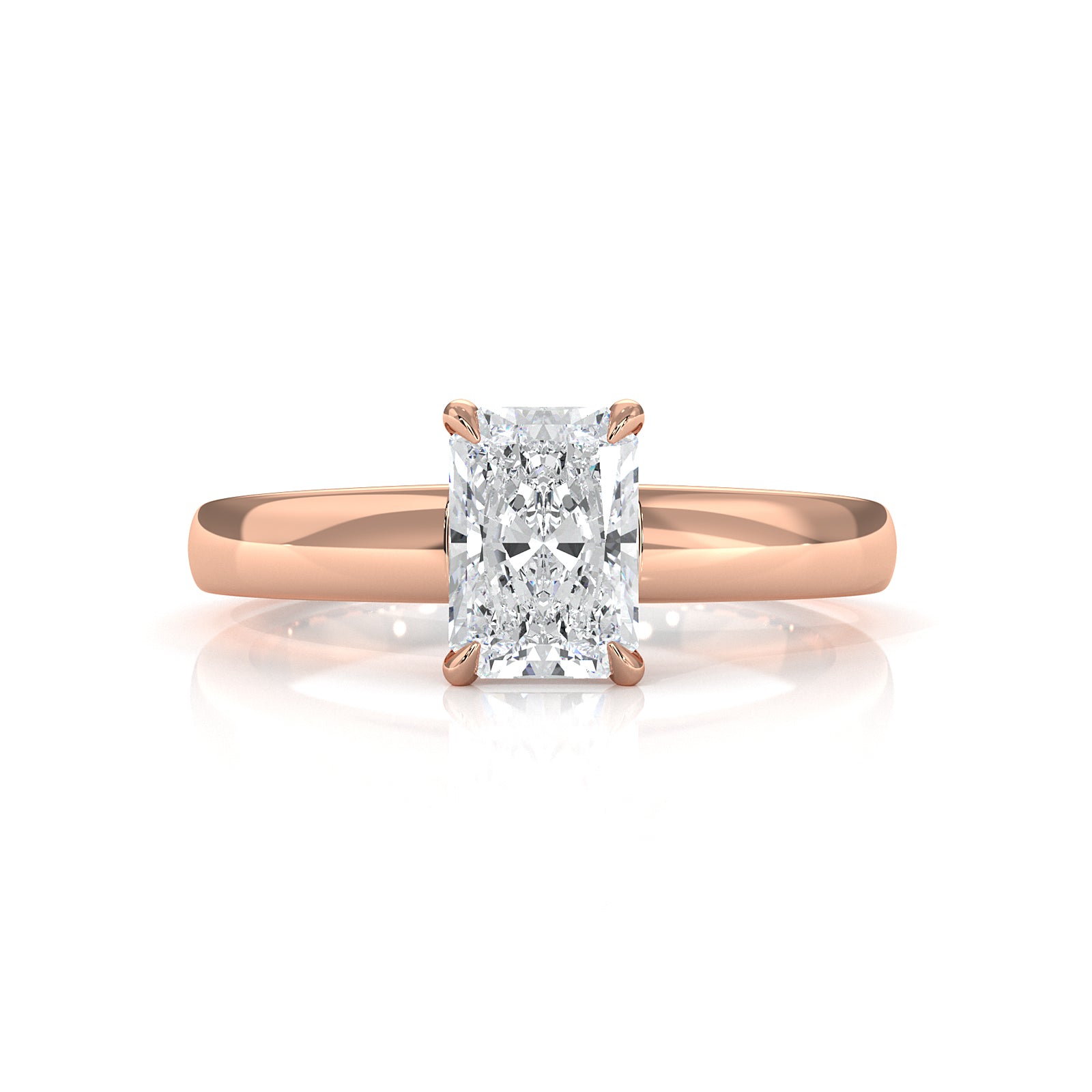 5.5g Prong Set Solitaire Lab Grown Diamond Engagement Ring Cathedral Setting IGI Certified 1.00 Ctw.