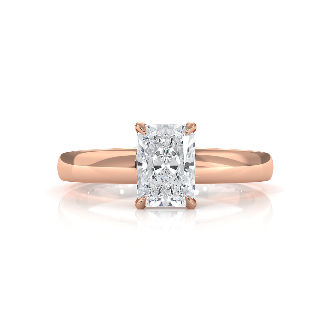 5.5g Prong Set Solitaire Lab Grown Diamond Engagement Ring Cathedral Setting IGI Certified 1.00 Ctw.