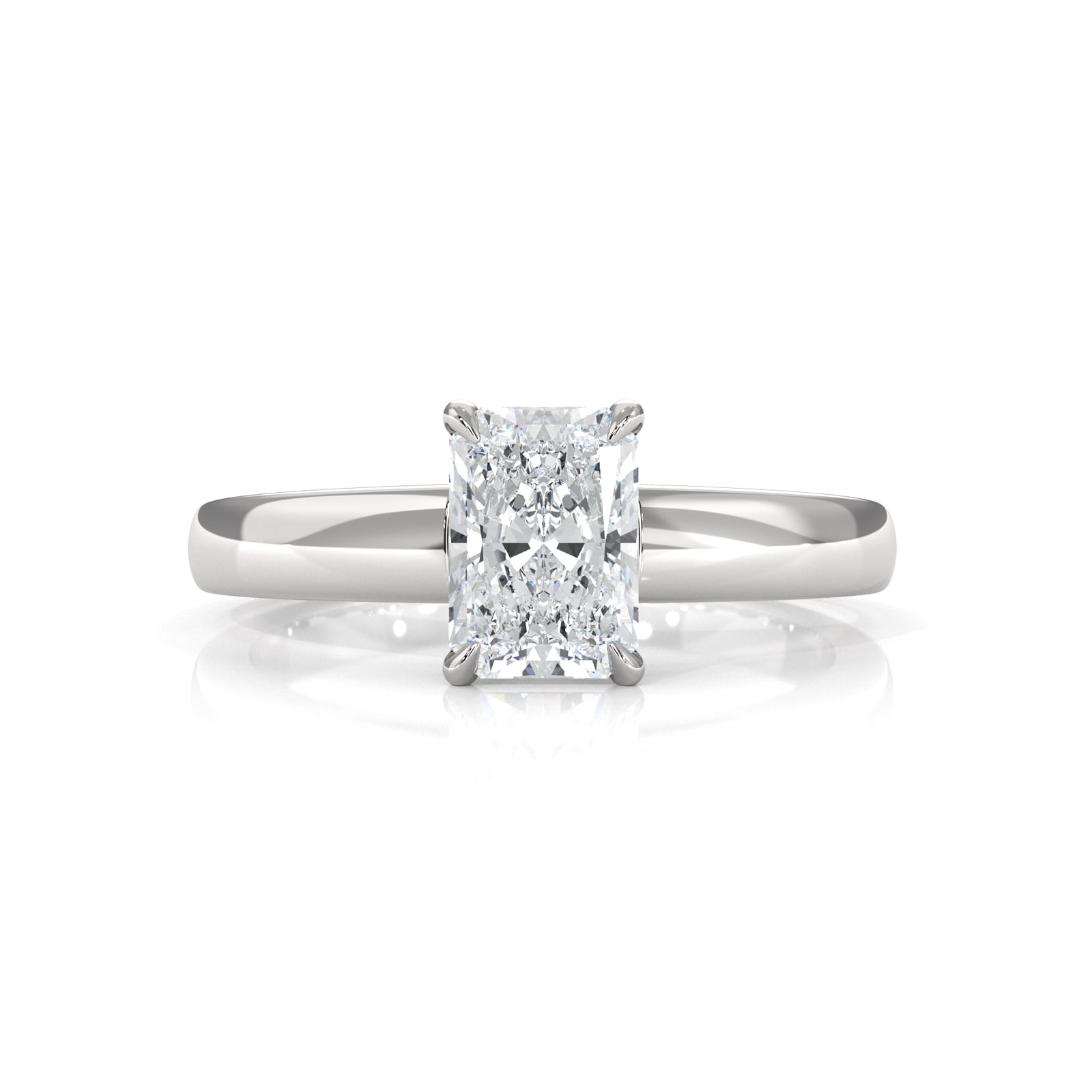 5.5g Prong Set Solitaire Lab Grown Diamond Engagement Ring Cathedral Setting IGI Certified 1.00 Ctw.