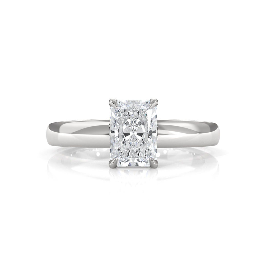 5.5g Prong Set Solitaire Lab Grown Diamond Engagement Ring Cathedral Setting IGI Certified 1.00 Ctw.