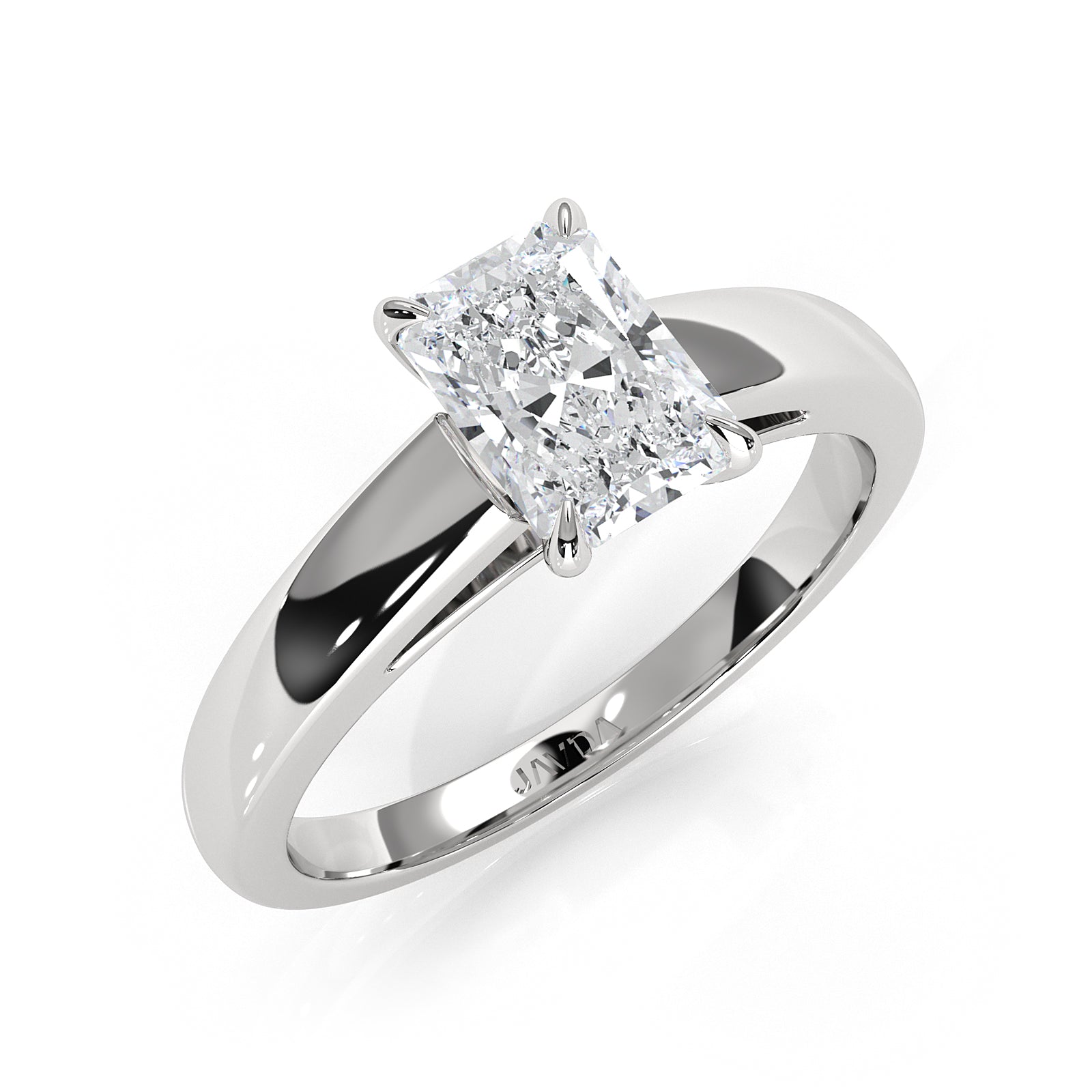 5.5g Prong Set Solitaire Lab Grown Diamond Engagement Ring Cathedral Setting IGI Certified 1.00 Ctw.
