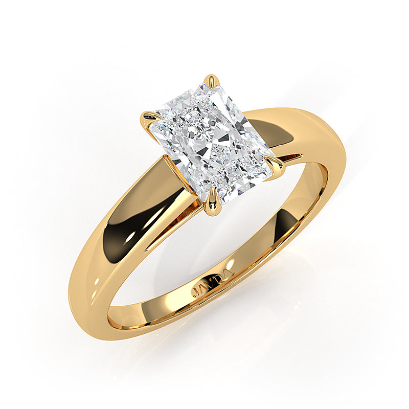5.5g Prong Set Solitaire Lab Grown Diamond Engagement Ring Cathedral Setting IGI Certified 1.00 Ctw.