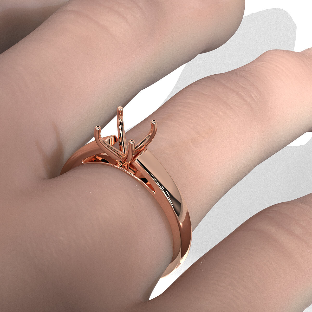 5.5g Prong Set Solitaire Semi Mount Engagement Ring Cathedral Setting