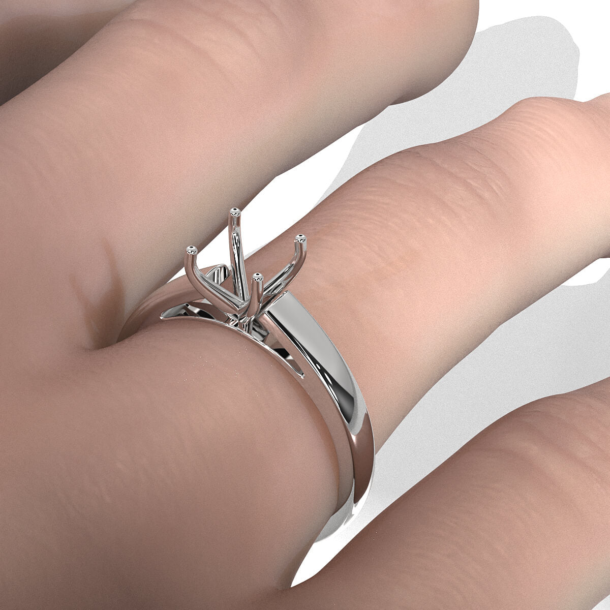 5.5g Prong Set Solitaire Semi Mount Engagement Ring Cathedral Setting