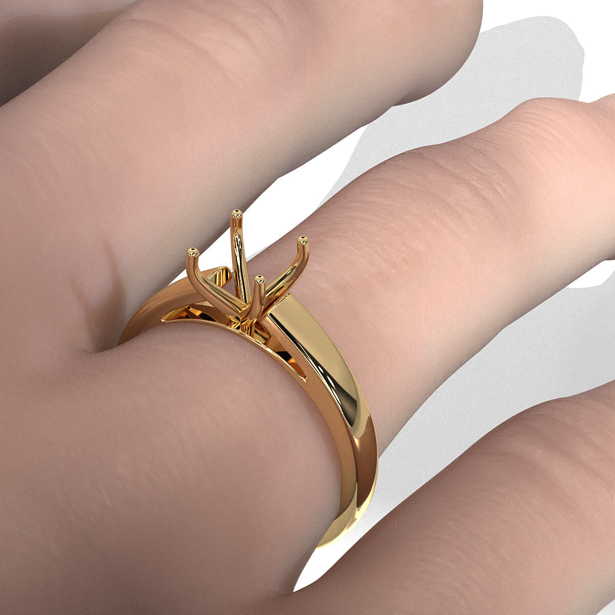 5.5g Prong Set Solitaire Semi Mount Engagement Ring Cathedral Setting