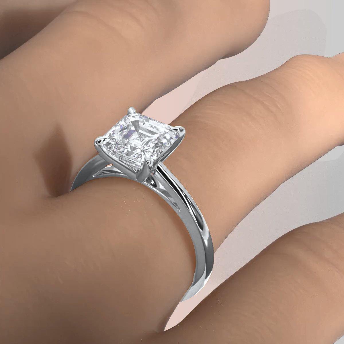 4g Cathedral Style Solitaire 2.5mm Heart Engagement Ring Setting IGI Certified 1.00 Ctw.