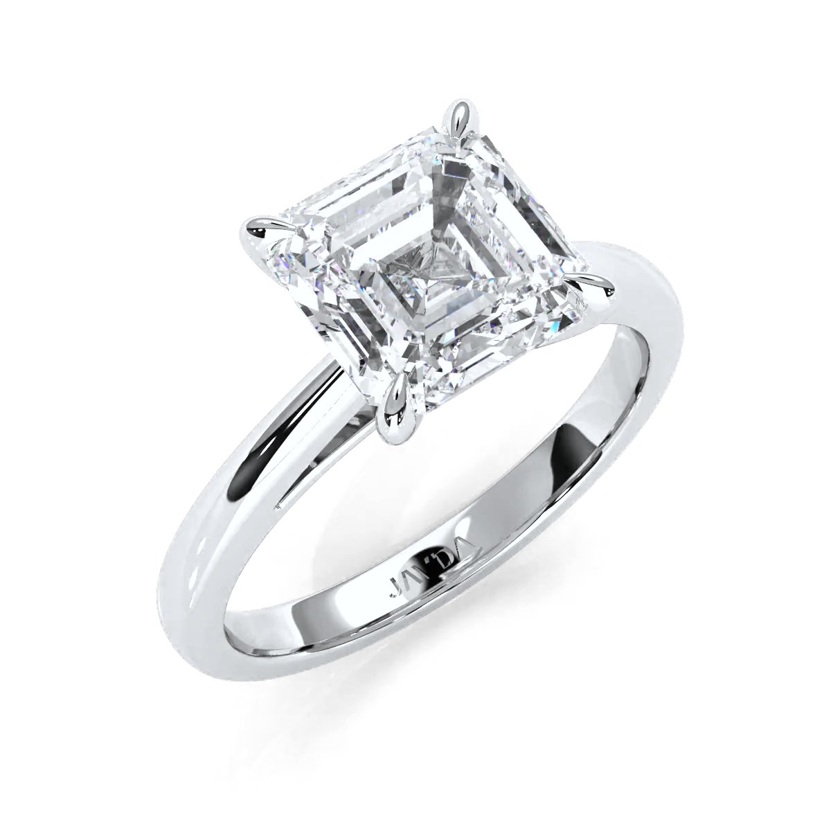 4g Cathedral Style Solitaire 2.5mm Heart Engagement Ring Setting IGI Certified 1.00 Ctw.