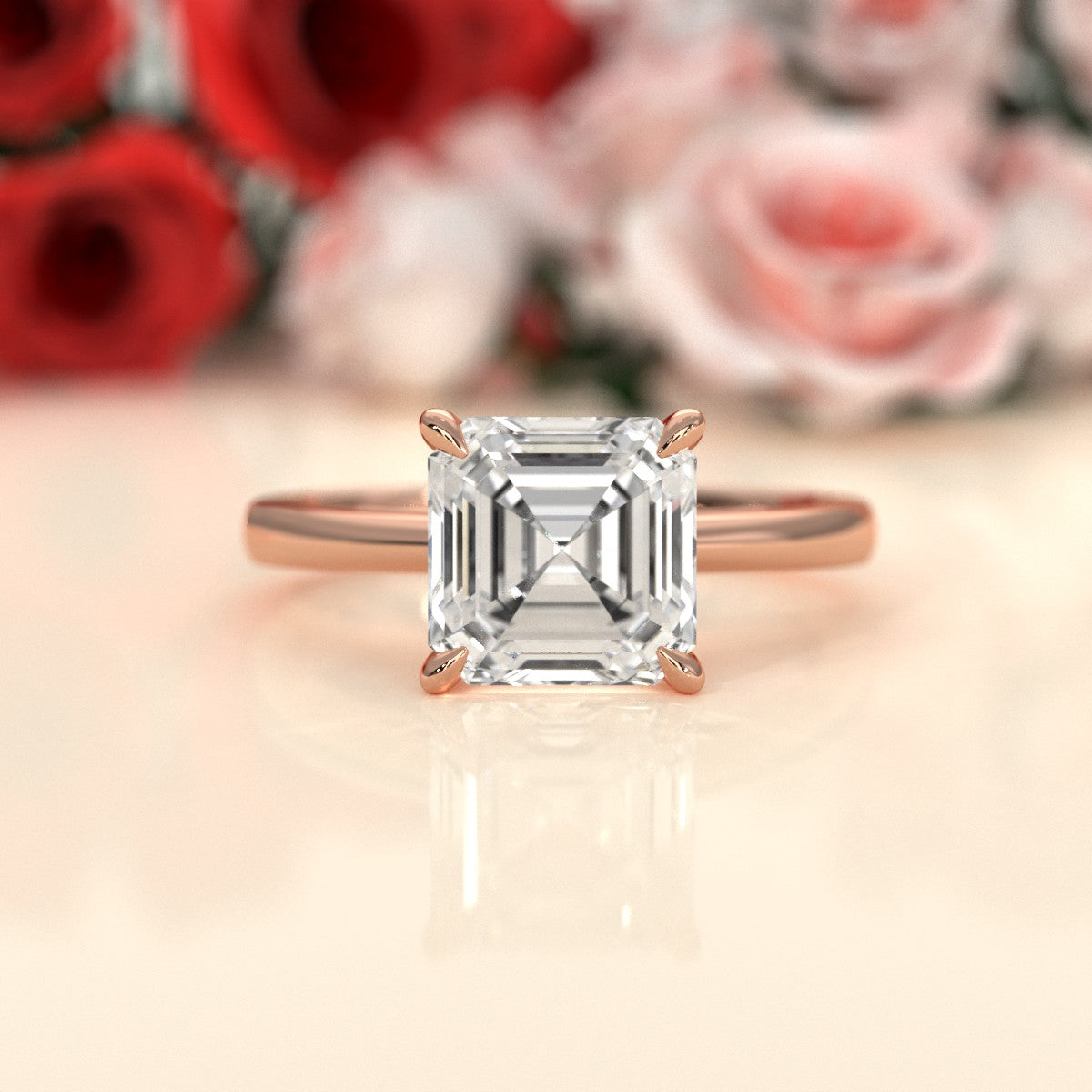 4g Cathedral Style Solitaire 2.5mm Heart Engagement Ring Setting IGI Certified 1.00 Ctw.