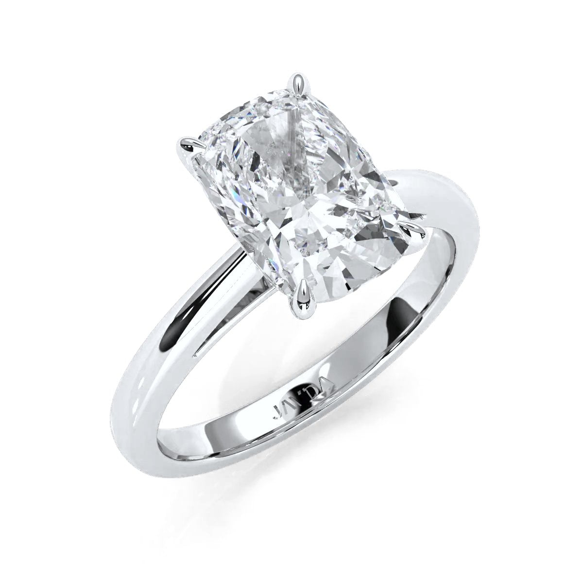 4g Cathedral Style Solitaire 2.5mm Heart Engagement Ring Setting IGI Certified 1.00 Ctw.