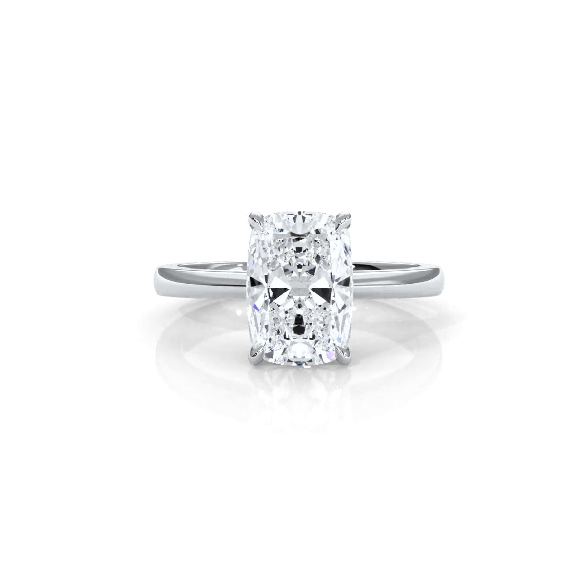 4g Cathedral Style Solitaire 2.5mm Heart Engagement Ring Setting IGI Certified 1.00 Ctw.