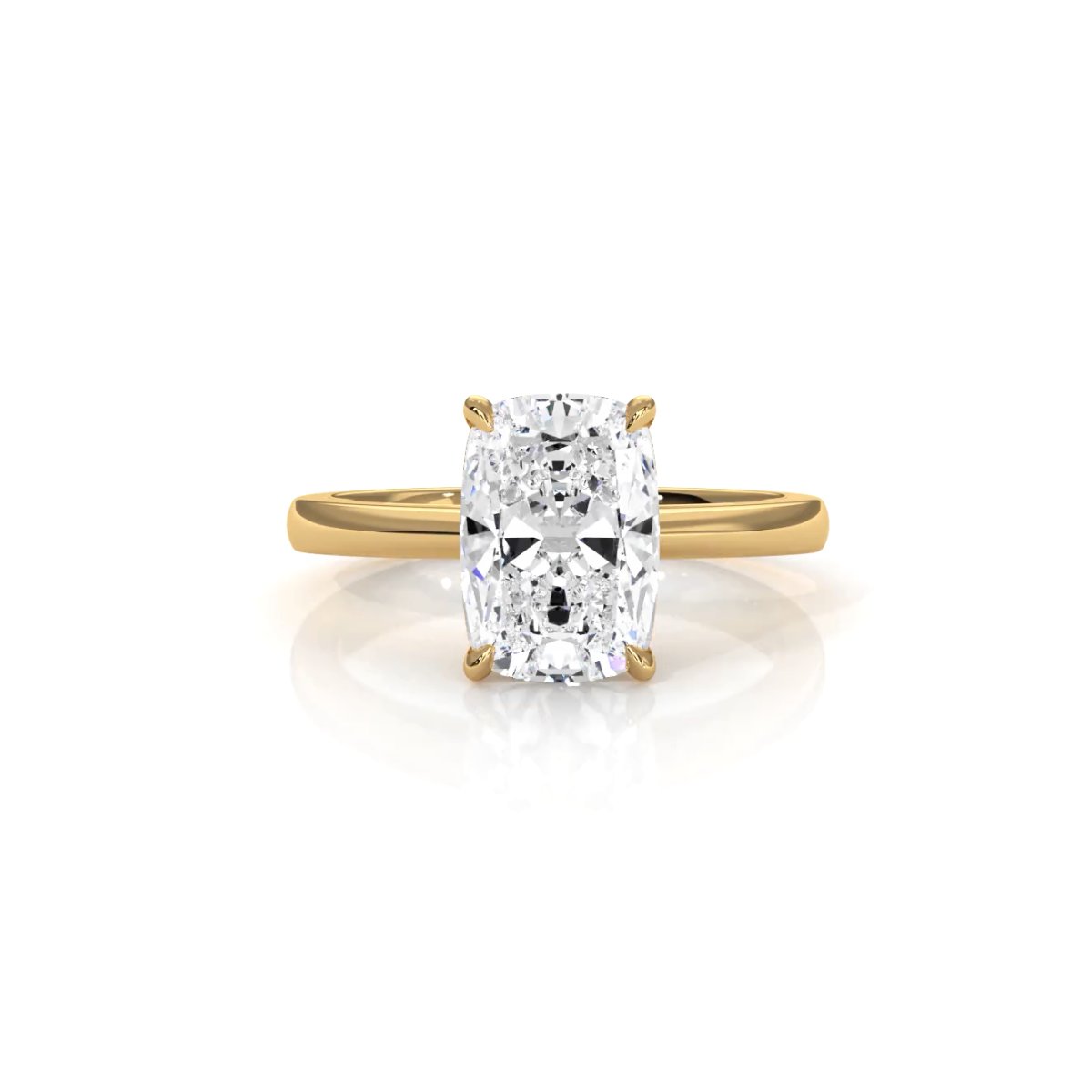 4g Cathedral Style Solitaire 2.5mm Heart Engagement Ring Setting IGI Certified 1.00 Ctw.