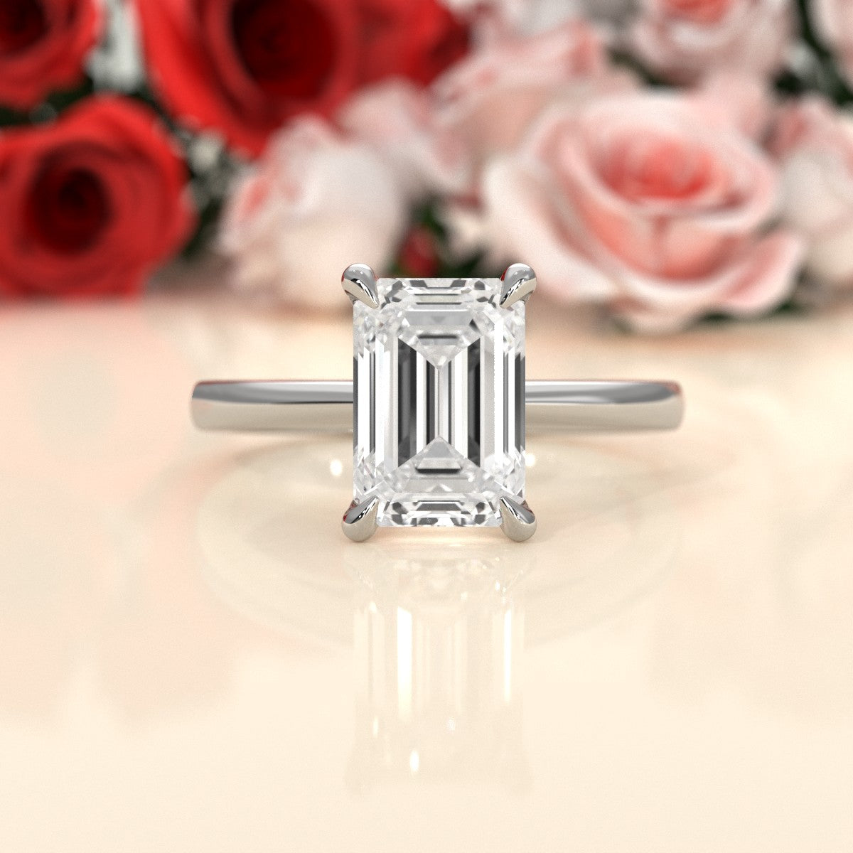 4g Cathedral Style Solitaire 2.5mm Heart Engagement Ring Setting IGI Certified 1.00 Ctw.