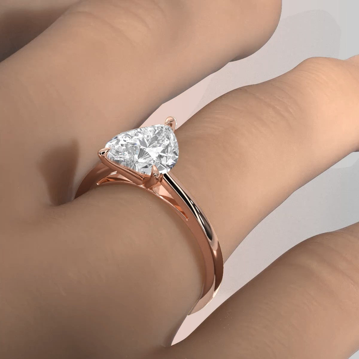 4g Cathedral Style Solitaire 2.5mm Heart Engagement Ring Setting IGI Certified 1.00 Ctw.