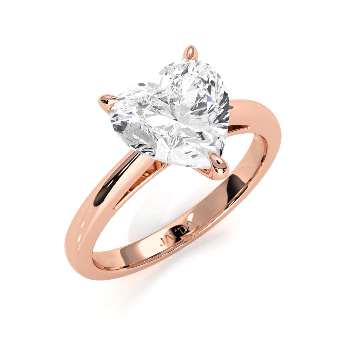 4g Cathedral Style Solitaire 2.5mm Heart Engagement Ring Setting IGI Certified 1.00 Ctw.