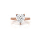 4g Cathedral Style Solitaire 2.5mm Heart Engagement Ring Setting IGI Certified 1.00 Ctw.