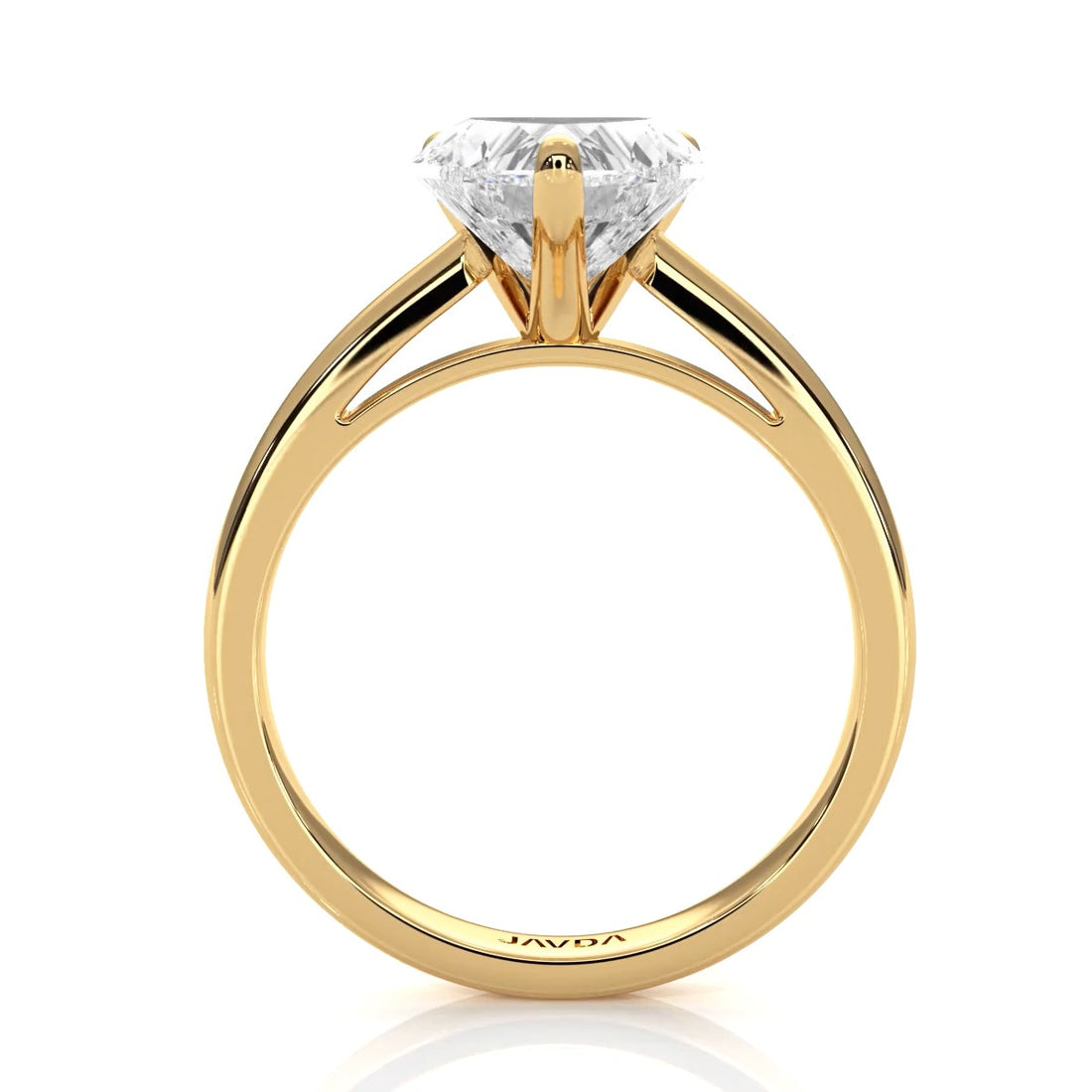 4g Cathedral Style Solitaire 2.5mm Heart Engagement Ring Setting IGI Certified 1.00 Ctw.