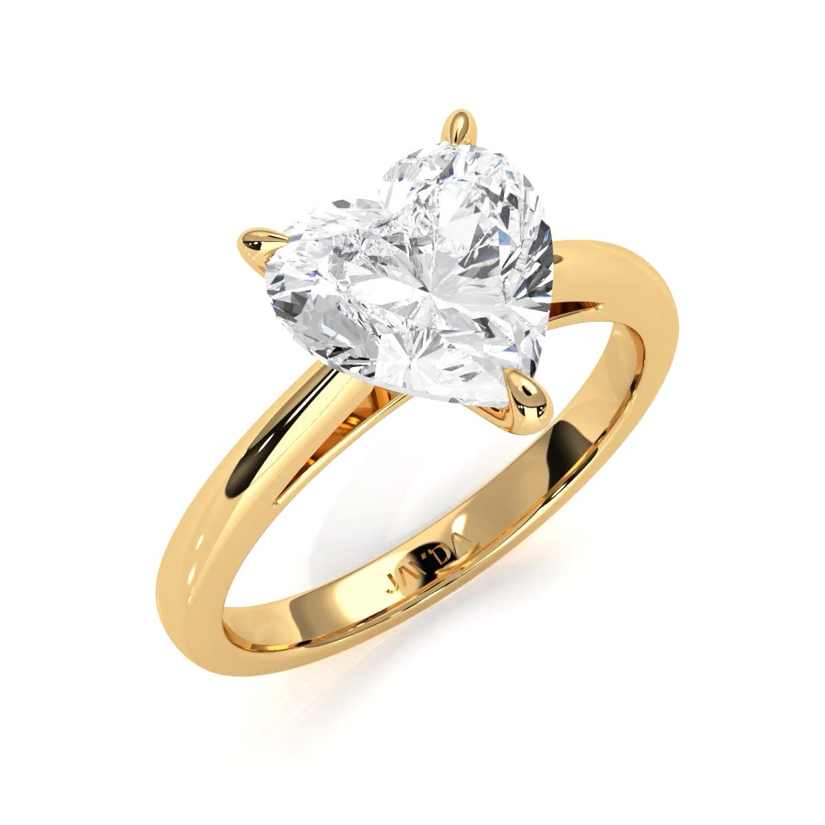 4g Cathedral Style Solitaire 2.5mm Heart Engagement Ring Setting IGI Certified 1.00 Ctw.