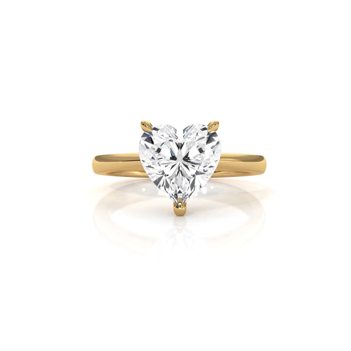 4g Cathedral Style Solitaire 2.5mm Heart Engagement Ring Setting IGI Certified 1.00 Ctw.