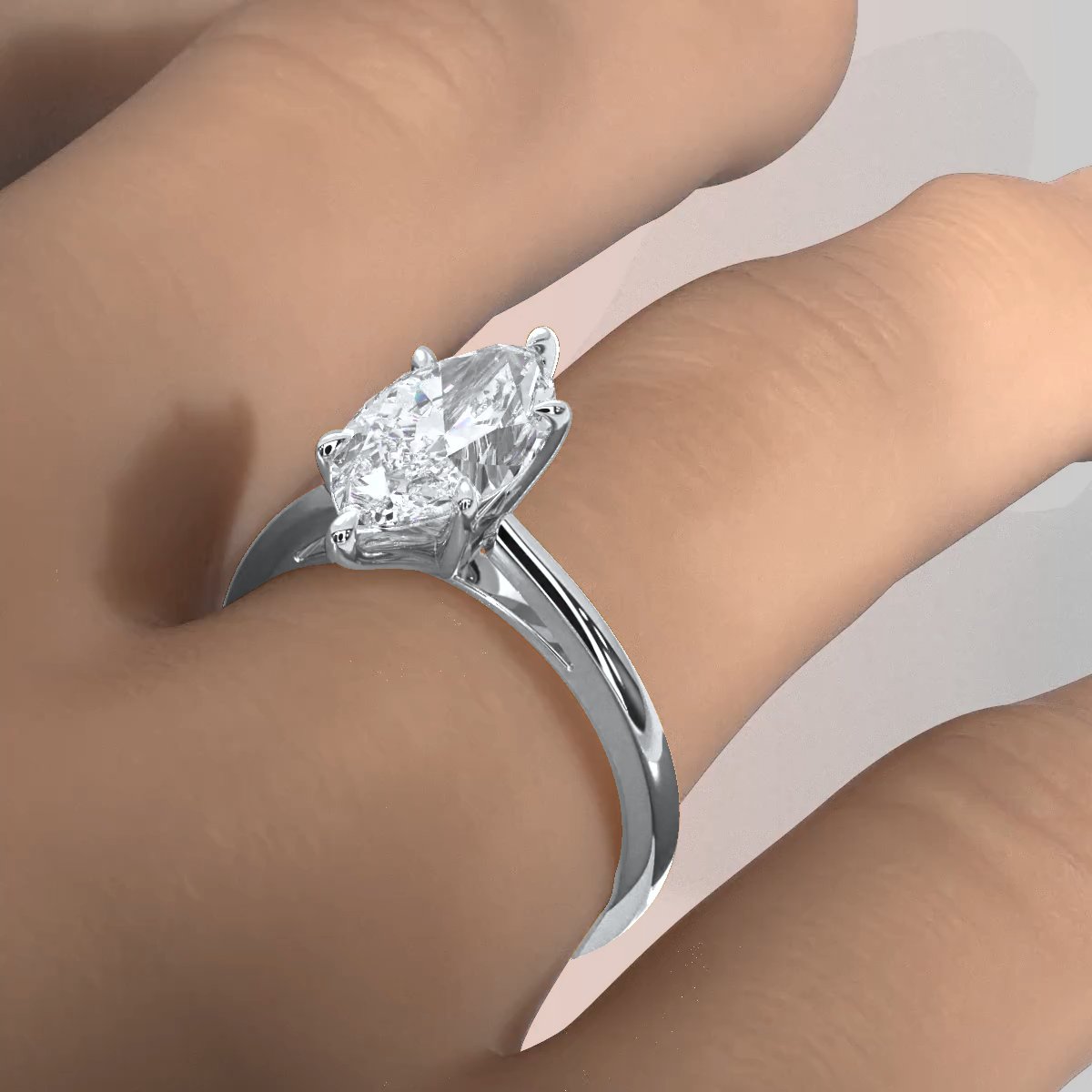 4g Cathedral Style Solitaire 2.5mm Heart Engagement Ring Setting IGI Certified 1.00 Ctw.