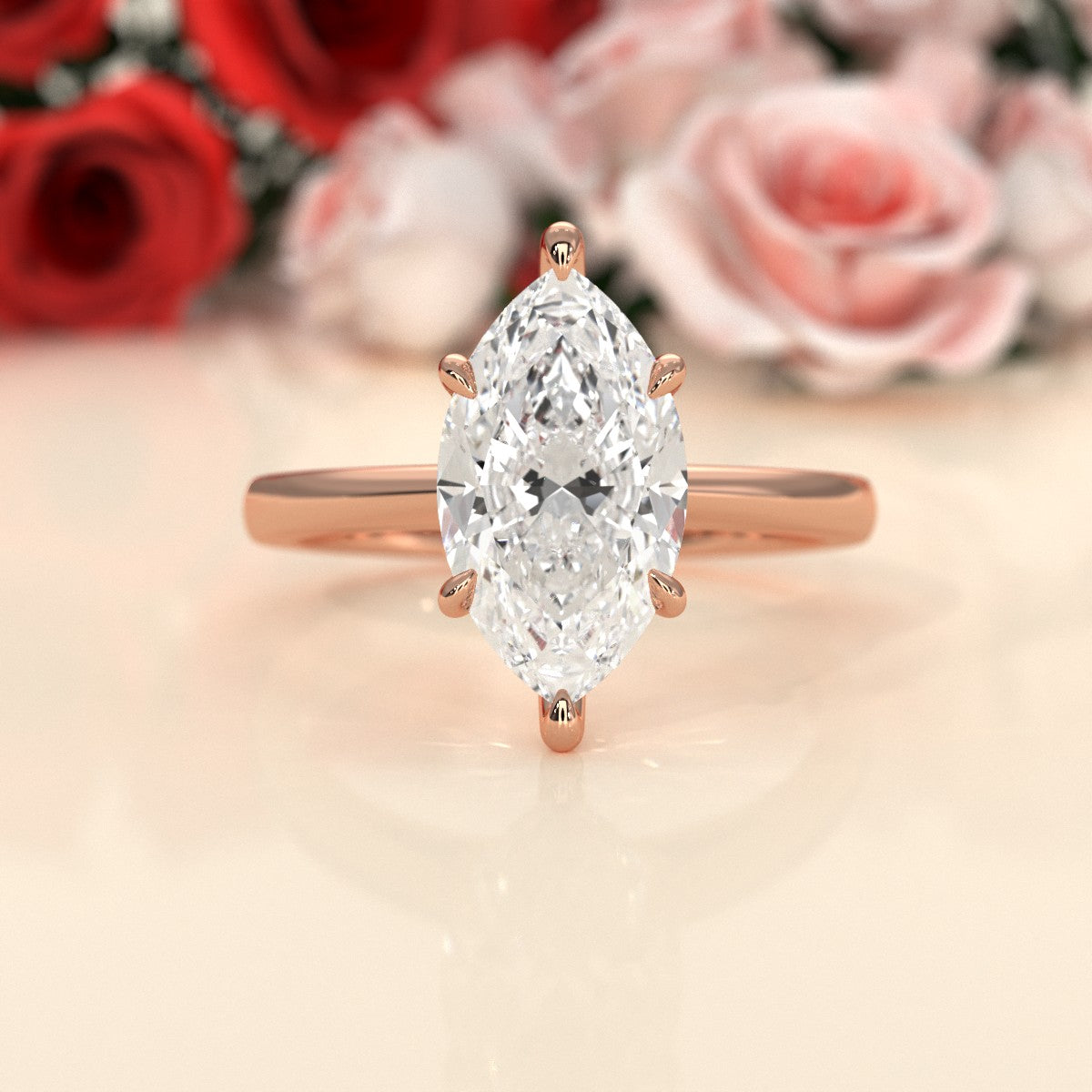 4g Cathedral Style Solitaire 2.5mm Heart Engagement Ring Setting IGI Certified 1.00 Ctw.